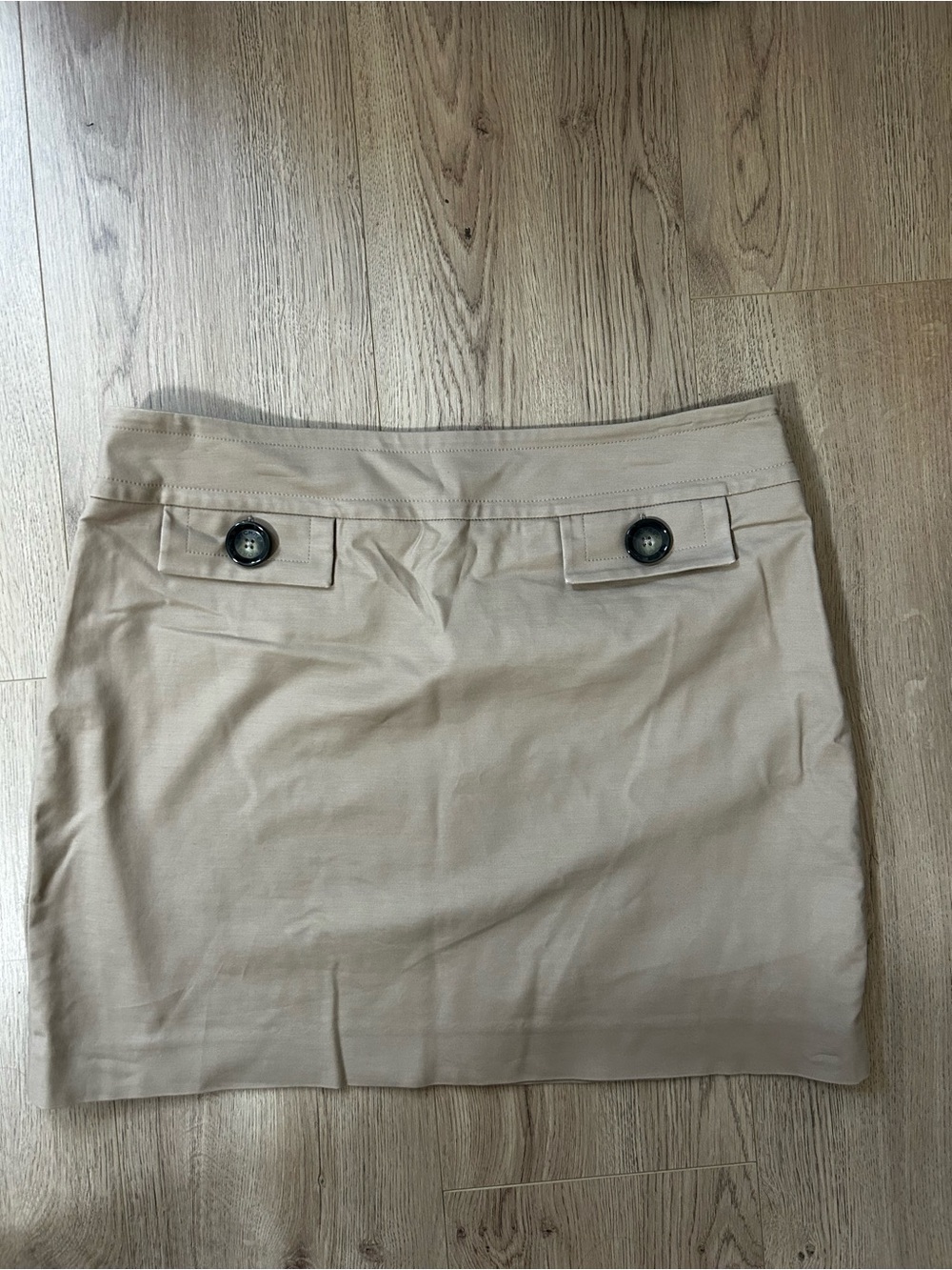 Michael Kors Tan Beige Mini Skirt with Decorative Buttons